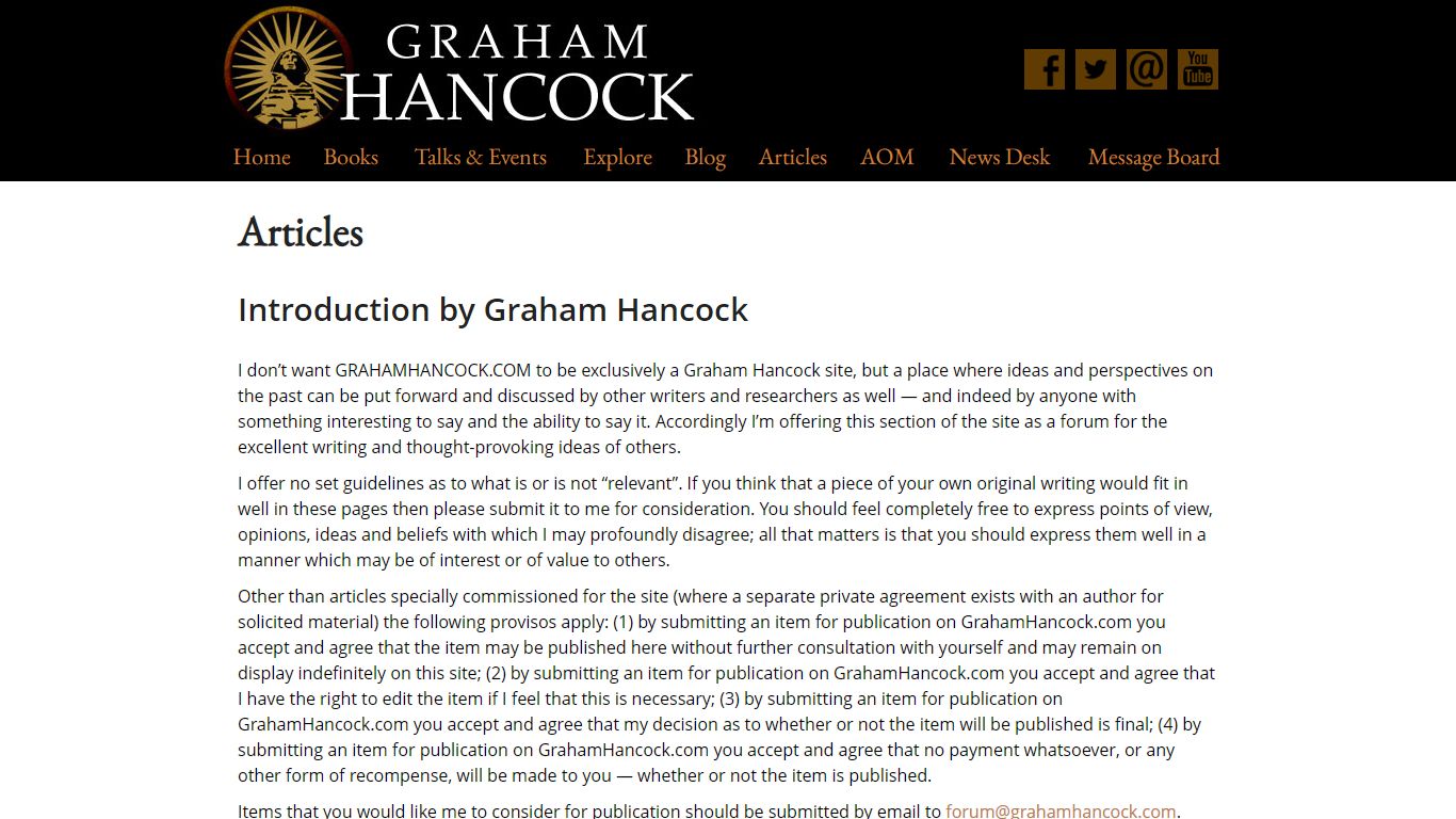 Community Articles - Graham Hancock Official Website